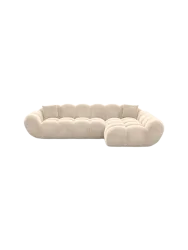 4-Sitzer Design Ecksofa „Levante“ mit Samtbezug Samtbezug Cream BLOOMINGLOFT Collection