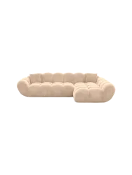 4-Sitzer Design Ecksofa „Levante“ mit Samtbezug Samtbezug Beige BLOOMINGLOFT Collection
