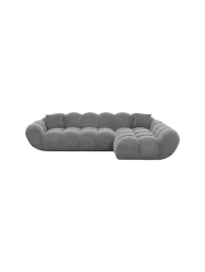 4-Sitzer Design Ecksofa „Levante“ mit Samtbezug Samtbezug Dunkelgrau BLOOMINGLOFT Collection