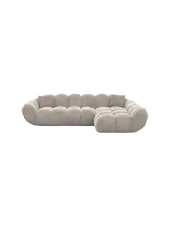 4-Sitzer Design Ecksofa „Levante“ mit Samtbezug Samtbezug Sand BLOOMINGLOFT Collection