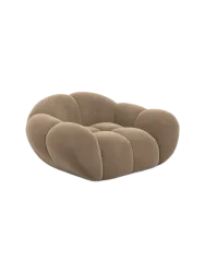 Design Loungesessel „Levante“ mit Samtbezug Samtbezug Braun BLOOMINGLOFT Collection