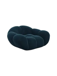 Design Loungesessel „Levante“ mit Samtbezug Samtbezug Petrol dunkel BLOOMINGLOFT Collection
