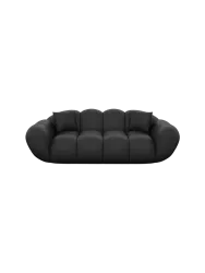 2-Sitzer Design Echtleder Sofa „Levante“ Echtleder Schwarz BLOOMINGLOFT Collection