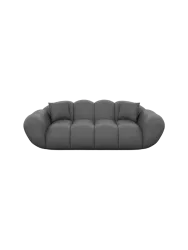2-Sitzer Design Echtleder Sofa „Levante“ Echtleder Dark Grey BLOOMINGLOFT Collection