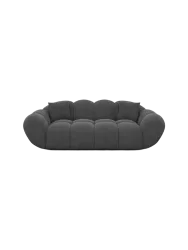 2-Sitzer Design Sofa „Levante“ mit Strukturstoff-Bezug Strukturstoff Anthrazit BLOOMINGLOFT Collection