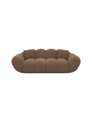 2-Sitzer Design Sofa „Levante“ mit Strukturstoff-Bezug Strukturstoff Braun BLOOMINGLOFT Collection