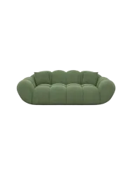 2-Sitzer Design Sofa „Levante“ mit Strukturstoff-Bezug Strukturstoff Grün BLOOMINGLOFT Collection