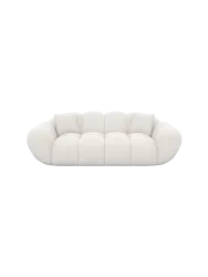 2-Sitzer Design Sofa „Levante“ mit Strukturstoff-Bezug Strukturstoff Weiss BLOOMINGLOFT Collection