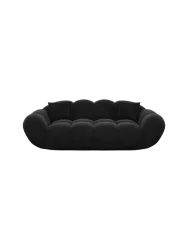 2-Sitzer Design Sofa „Levante“ mit Samtbezug Samtbezug Schwarz BLOOMINGLOFT Collection