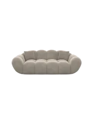 2-Sitzer Design Sofa „Levante“ mit Samtbezug Samtbezug Beige dunkel BLOOMINGLOFT Collection