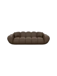 3-Sitzer Design Echtleder Sofa „Levante“ Echtleder Dark Brown BLOOMINGLOFT Collection