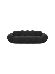 3-Sitzer Design Sofa „Levante“ mit Strukturstoff-Bezug Strukturstoff Schwarz BLOOMINGLOFT Collection