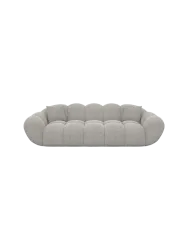 3-Sitzer Design Sofa „Levante“ mit Strukturstoff-Bezug Strukturstoff Hellgrau BLOOMINGLOFT Collection
