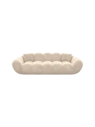 3-Sitzer Design Sofa „Levante“ mit Samtbezug Samtbezug Cream BLOOMINGLOFT Collection