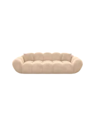 3-Sitzer Design Sofa „Levante“ mit Samtbezug Samtbezug Beige BLOOMINGLOFT Collection