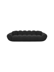4-Sitzer Design Sofa „Levante“ mit Strukturstoff-Bezug Strukturstoff Schwarz BLOOMINGLOFT Collection