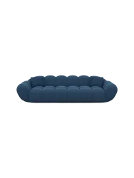 4-Sitzer Design Sofa „Levante“ mit Strukturstoff-Bezug Strukturstoff Dunkelblau BLOOMINGLOFT Collection