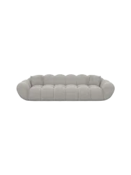 4-Sitzer Design Sofa „Levante“ mit Strukturstoff-Bezug Strukturstoff Hellgrau BLOOMINGLOFT Collection