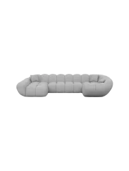 6-Sitzer Design Echtleder Panorama-Sofa „Levante XL“ Echtleder Light Grey BLOOMINGLOFT Collection