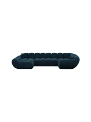 6-Sitzer Design Panorama-Sofa „Levante XL“ mit Samtbezug Samtbezug Petrol dunkel BLOOMINGLOFT Collection