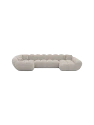 6-Sitzer Design Panorama-Sofa „Levante XL“ mit Bouclé-Bezug Bouclé Toffee BLOOMINGLOFT Collection