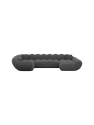 6-Sitzer Design Panorama-Sofa „Levante XL“ mit Strukturstoff-Bezug Strukturstoff Anthrazit BLOOMINGLOFT Collection