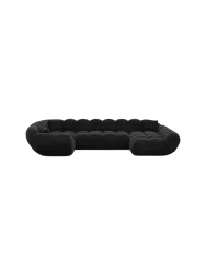 6-Sitzer Design Panorama-Sofa „Levante XL“ mit Samtbezug Samtbezug Schwarz BLOOMINGLOFT Collection