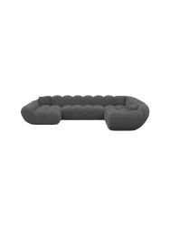 7-Sitzer Design Panorama-Sofa „Levante XXL“ mit Bouclé-Bezug Bouclé Graphit BLOOMINGLOFT Collection