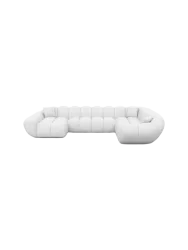 7-Sitzer Design Echtleder Panorama-Sofa „Levante XXL“ Echtleder White BLOOMINGLOFT Collection
