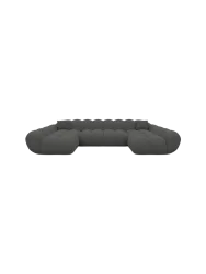 6-Sitzer Design Panorama-Sofa „Levante Studio“ mit Bouclé-Bezug Bouclé Graphit BLOOMINGLOFT Collection