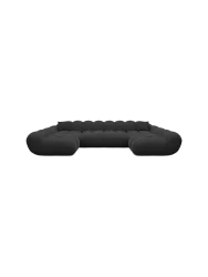 6-Sitzer Design Panorama-Sofa „Levante Studio“ mit Strukturstoff-Bezug Strukturstoff Schwarz BLOOMINGLOFT Collection