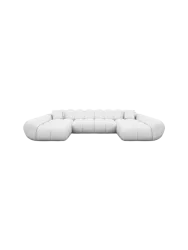 6-Sitzer Design Echtleder Panorama-Sofa „Levante Studio“ Echtleder White BLOOMINGLOFT Collection