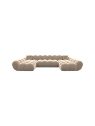 6-Sitzer Design Panorama-Sofa „Levante Studio“ mit Samtbezug Samtbezug Beige BLOOMINGLOFT Collection