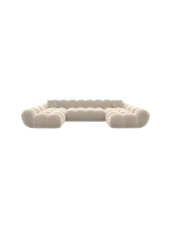 6-Sitzer Design Panorama-Sofa „Levante Studio“ mit Samtbezug Samtbezug Cream BLOOMINGLOFT Collection