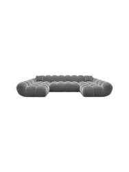 6-Sitzer Design Panorama-Sofa „Levante Studio“ mit Samtbezug Samtbezug Dunkelgrau BLOOMINGLOFT Collection