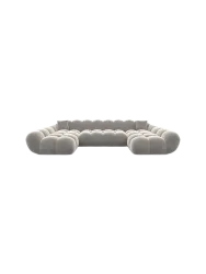 6-Sitzer Design Panorama-Sofa „Levante Studio“ mit Samtbezug Samtbezug Sand BLOOMINGLOFT Collection