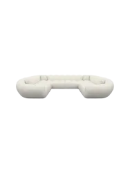7-Sitzer Design Panorama-Sofa „Levante Panorama“ mit Bouclé-Bezug Bouclé White BLOOMINGLOFT Collection