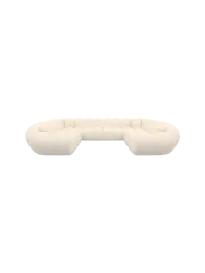7-Sitzer Design Panorama-Sofa „Levante Panorama“ mit Strukturstoff-Bezug Strukturstoff Cream BLOOMINGLOFT Collection