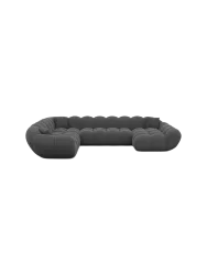 7-Sitzer Design Panorama-Sofa „Levante XXL“ mit Strukturstoff-Bezug Strukturstoff Anthrazit BLOOMINGLOFT Collection