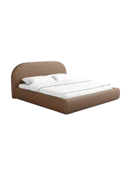 Design Polsterbett „Lamina“ mit Ablagefach, Kunstleder Choco Brown Kunstleder Schokobraun BLOOMINGLOFT Collection