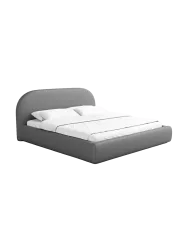 Design Polsterbett „Lamina“ mit Ablagefach, Kunstleder Grau BLOOMINGLOFT Collection