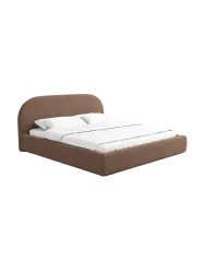 Design Polsterbett „Lamina“ mit Ablagefach, Webstoff Braun Strukturstoff Braun BLOOMINGLOFT Collection