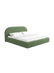Design Polsterbett „Lamina“ mit Ablagefach, Webstoff Grün Strukturstoff Grün BLOOMINGLOFT Collection