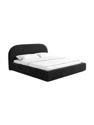 Design Polsterbett „Lamina“ mit Ablagefach, Samt Schwarz BLOOMINGLOFT Collection