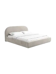 Design Polsterbett „Lamina“ mit Ablagefach, Samt Sand BLOOMINGLOFT Collection
