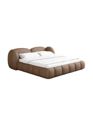 Design Polsterbett „Looma“ mit Ablagefach, Kunstleder Choco Brown Kunstleder Schokobraun BLOOMINGLOFT Collection