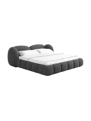 Design Polsterbett „Looma“ mit Ablagefach, Webstoff Anthrazit Strukturstoff Anthrazit BLOOMINGLOFT Collection