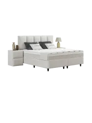 Premium Boxspringbett „Lucas“ inkl. Matratze & Topper Weiss  180 x 200 cm BEDS SUPPLY