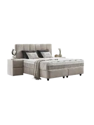 Premium Boxspringbett „Lucia“ inkl. Matratze & Topper Beige  180 x 200 cm BEDS SUPPLY