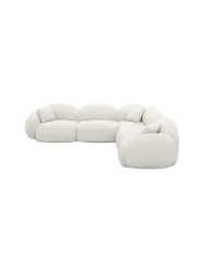 5-Sitzer Design Ecksofa „Luna“ mit Bouclé-Bezug Bouclé White BLOOMINGLOFT Collection